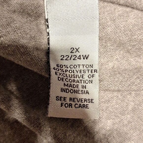 Womens Catherine's gray 3/4 sleeve stretch plus size top 2X 22/24 - Picture 4 of 4